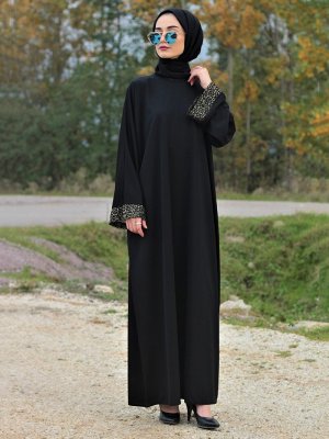 Gabra Siyah Elbise Ferace