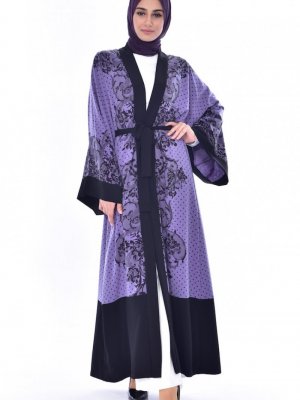 Sefamerve Mor Kemer Detaylı Kimono