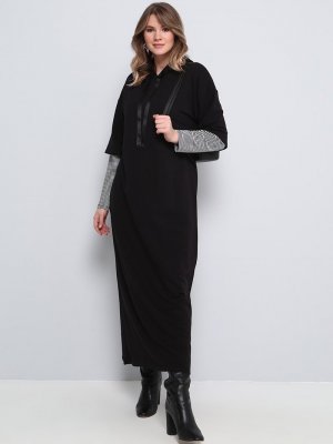 Alia Siyah Kapüşonlu Elbise