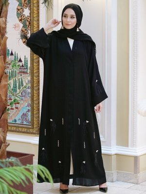 AL SHEIKHA Siyah Handmade Abaya Ferace