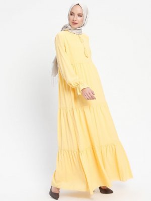 ELİT LİFE Sarı Yakası Bağcıklı Elbise