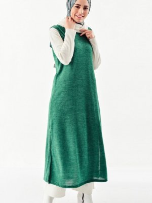 Sefamerve Acık Yeşil Triko Jile Elbise
