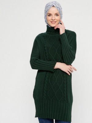 Seyhan Fashion Yeşil Triko Tunik