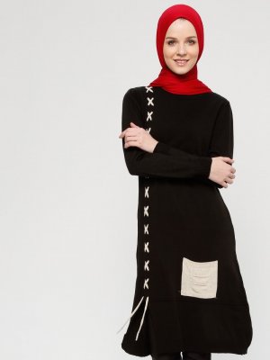 Seyhan Fashion Siyah Triko Tunik