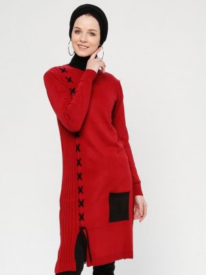 Seyhan Fashion Kırmızı Triko Tunik
