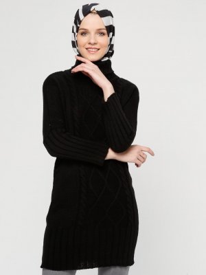 Seyhan Fashion Siyah Triko Tunik