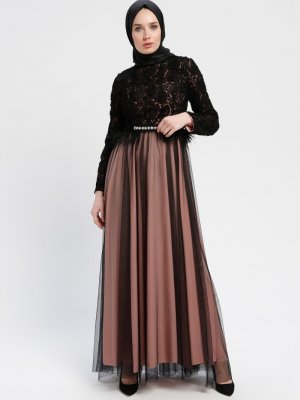 Sew&Design Somon Tül Detaylı Abiye Elbise