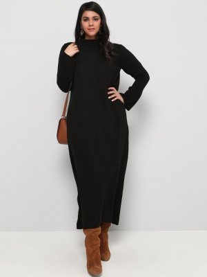 Alia Siyah Triko Elbise