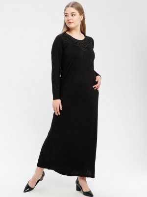 SOFMINA Siyah Yakası Kurdela Detaylı Elbise
