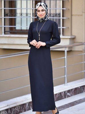 Sefamerve Siyah Kolyeli Elbise