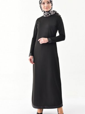 Sefamerve Siyah Garnili Elbise
