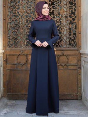 Al-Marah Lacivert Lara Elbise Elbise