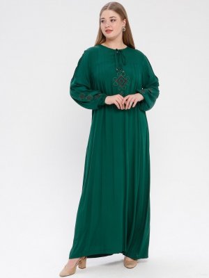 Ginezza Yeşil Nakış Detaylı Elbise
