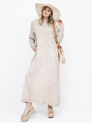 Alia Kum Beji Doğal Kumaşlı Elbise