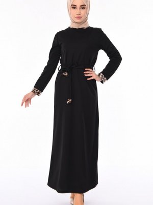 Sefamerve Siyah Kuşaklı Elbise
