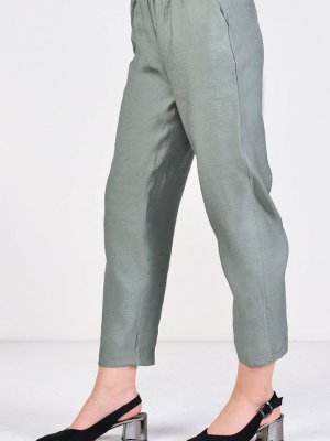 Sefamerve Açık Haki Yeşil Beli Lastikli Pantolon