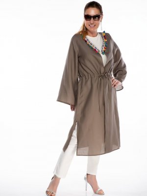 Melisita Toprak Yakası Püsküllü Kimono
