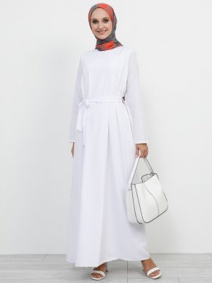 Refka Beyaz Pamuklu Elbise