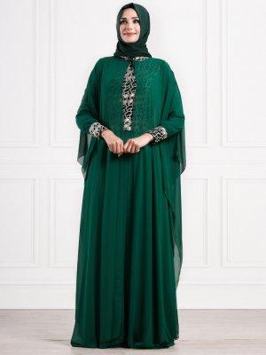 Moda Sinanlar Yeşil Aysima Abiye Elbise