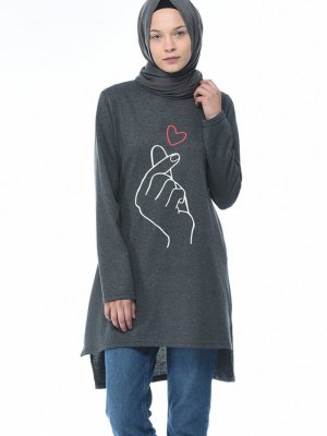 Sefamerve Füme Baskılı Tunik