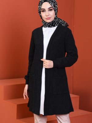 Sefamerve Siyah Triko Hırka