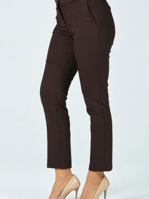 Sefamerve Kahverengi Klasik Cep Detaylı Pantolon