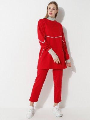Laruj Kırmızı Sweatshirt&Pantolon İkili Takım