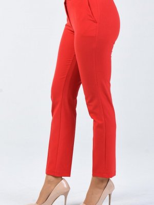 Sefamerve Kırmızı Cep Detaylı Klasik Pantolon