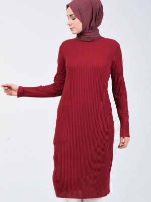 Sefamerve Bordo Cepli Kaşkorse Tunik