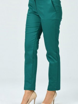 Sefamerve Yeşil Düğmeli Düz Paça Pantolon