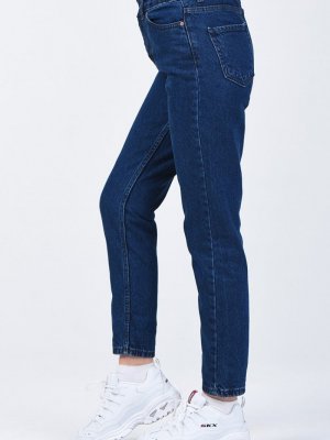 Sefamerve Lacivert Cepli Mom Jeans