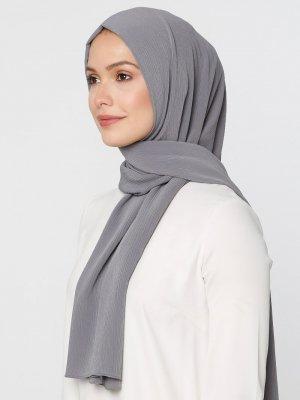 QUB SCARF Gri Aria Krinkıl Şal