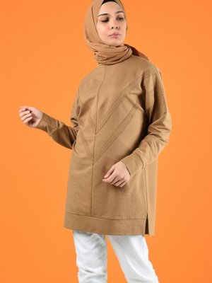 Sefamerve Camel Spor Tunik