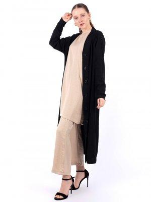 Loreen By Puane Siyah Reglan Kol Uzun Hırka