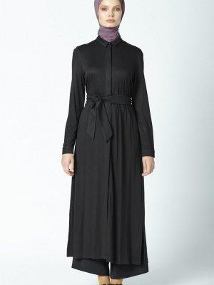 Armine Siyah Tunik Elbise
