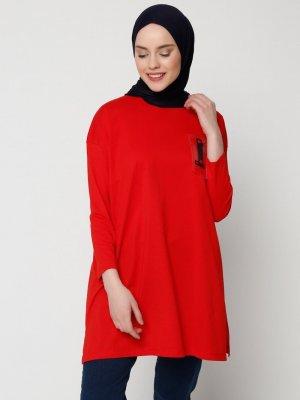 Muni Muni Kırmızı Bisiklet Yaka Tunik