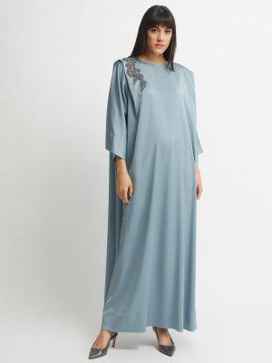 Nuum Design İndigo Mavi Düz Renk Elbise