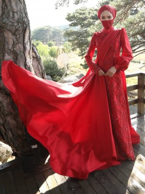 My Dreams Collection Kırmızı Nihan Abiye Elbise