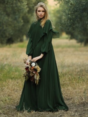 My Dreams Collection Yeşil Belinda Abiye Elbise
