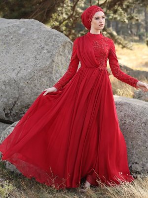 My Dreams Collection Kırmızı Sümbül Abiye Elbise