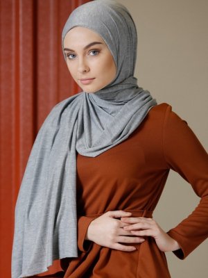 Tuva Şal Gri Melanj Sunshine Merserize Penye Şal