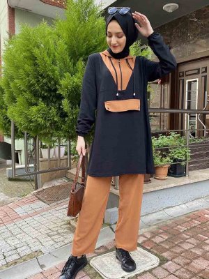 MODAPİNHAN Siyah İkili Takım