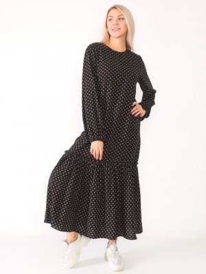 ACR CLOTHİNG Siyah Doğal Kumaşlı Elbise