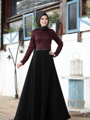 Al-Marah Bordo İmge Elbise