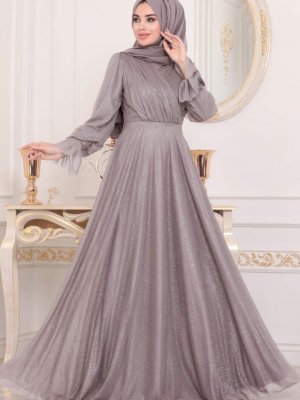 Neva Style Lila Abiye Elbise