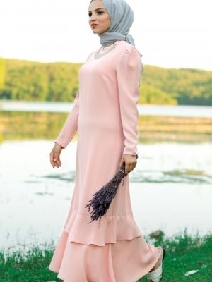 Neva Style Pudra Kolyeli Abiye Elbise