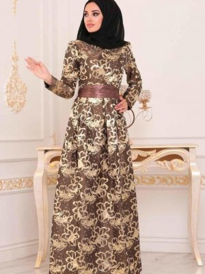 Neva Style Vizon Jakarlı Abiye Elbise